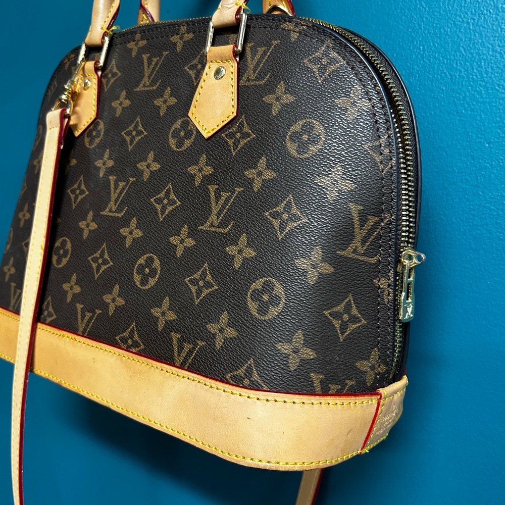 Louis Vuitton Monogram Black and Tan Satchel